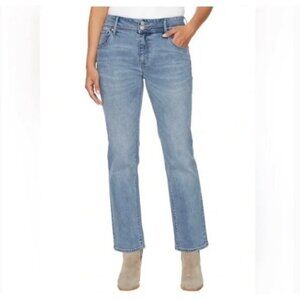 NEW Hudson Los Angeles Womens 14 Icy Blue Denim Straight-Leg Jeans H374